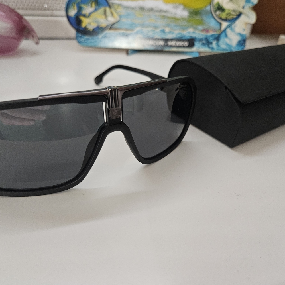 Carrera Black and Silver Oversized Sunglasses